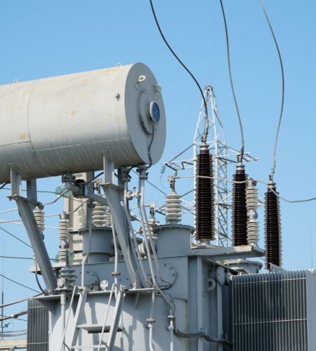 High voltage transformer. High voltage power transformer substation. power transformer. electrical equipment at the substation. n